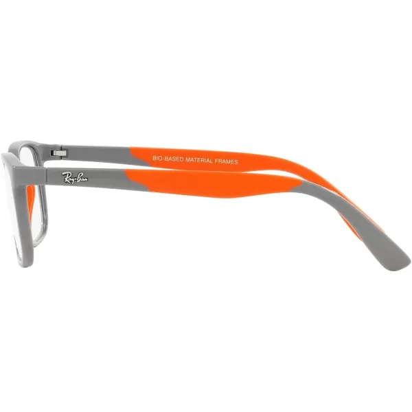 RayBan Womens Ry1621 Rectangular Prescription Eyewear FramesGrey on Rubber OrangeDemo Lens