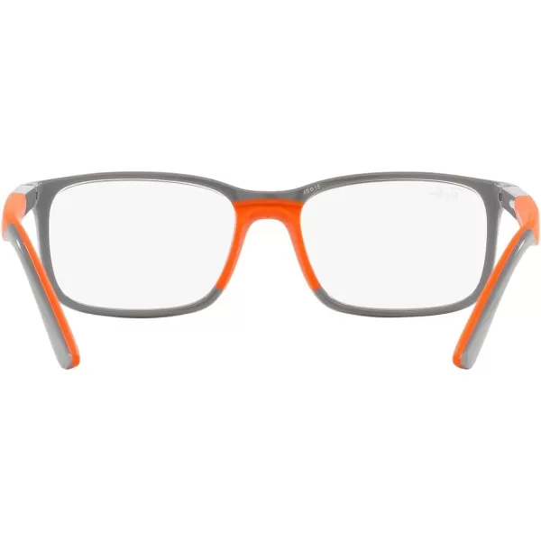 RayBan Womens Ry1621 Rectangular Prescription Eyewear FramesGrey on Rubber OrangeDemo Lens