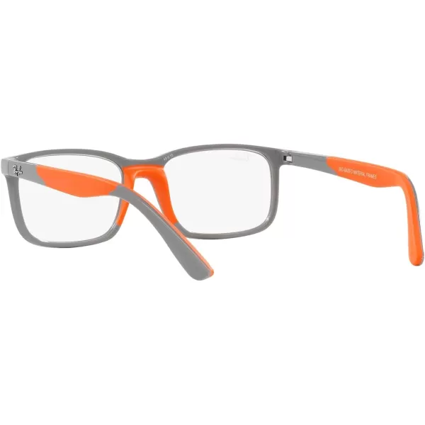 RayBan Womens Ry1621 Rectangular Prescription Eyewear FramesGrey on Rubber OrangeDemo Lens