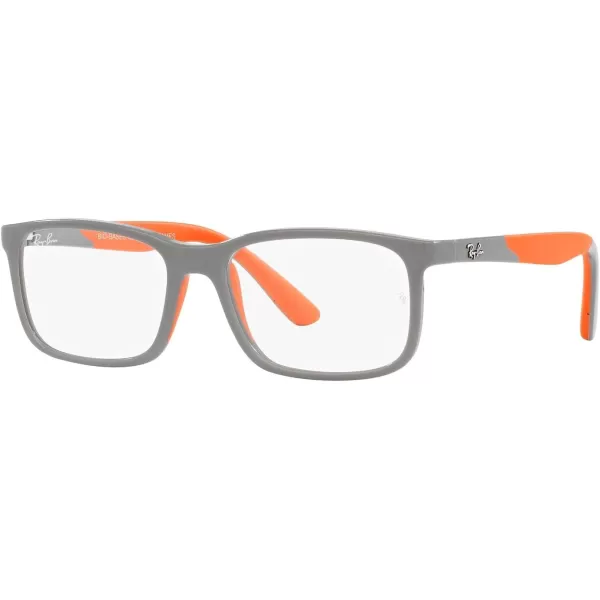 RayBan Womens Ry1621 Rectangular Prescription Eyewear FramesGrey on Rubber OrangeDemo Lens