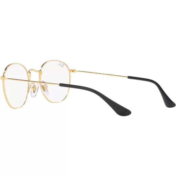 RayBan Womens Ry9572v Rob Round Prescription Eyewear FramesBlack on GoldDemo Lens