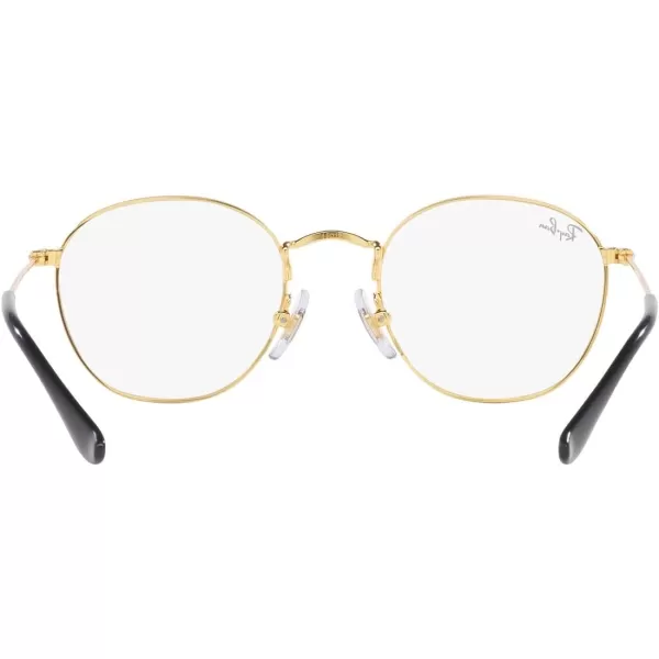 RayBan Womens Ry9572v Rob Round Prescription Eyewear FramesBlack on GoldDemo Lens