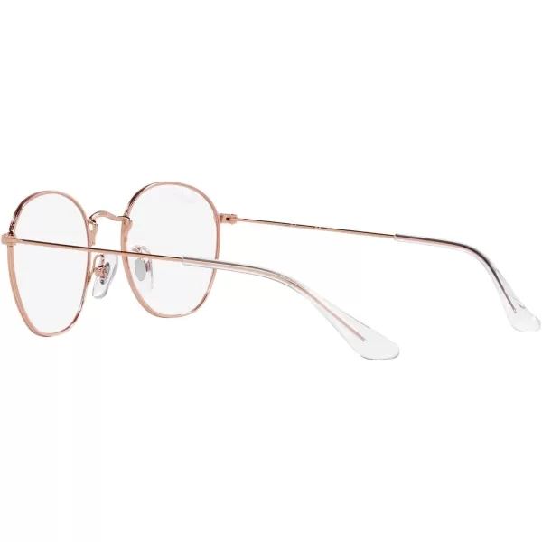 RayBan Womens Ry9572v Rob Round Prescription Eyewear FramesBrown on Rose GoldDemo Lens