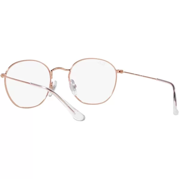 RayBan Womens Ry9572v Rob Round Prescription Eyewear FramesBrown on Rose GoldDemo Lens