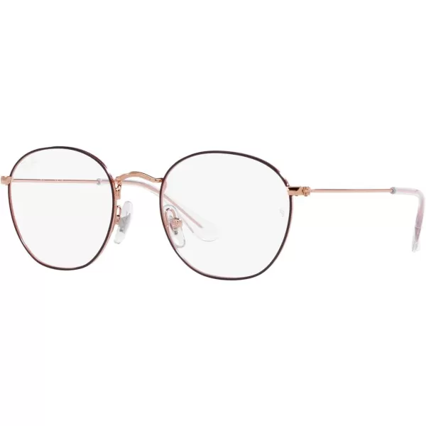 RayBan Womens Ry9572v Rob Round Prescription Eyewear FramesBrown on Rose GoldDemo Lens