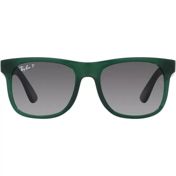 RayBan Boys Rj9069s Justin Square SunglassesOpal GreenGrey Gradient Polarized