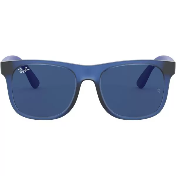 RayBan Boys Rj9069s Justin Square SunglassesRubber Transparent BlueDark Blue