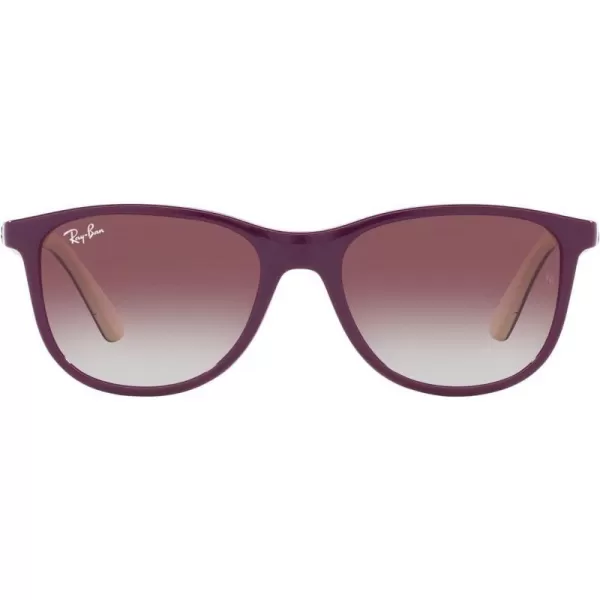 RayBan Boys Rj9077s Square SunglassesPurple on Rubber BeigeGrey Gradient Violet