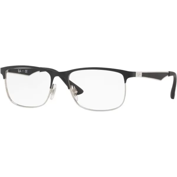 RayBan Boys Ry1052 Square Prescription Eyeglass FramesMatte Black on SilverDemo Lens