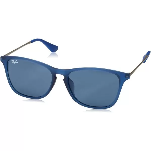 RayBan Junior Kids RJ9061sf Asian Fit Rectangular SunglassesRubber Transparent BlueDark Blue