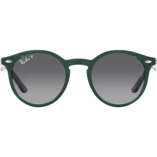 RayBan Junior Kids RJ9064s Round SunglassesOpal GreenGrey Gradient Polarized