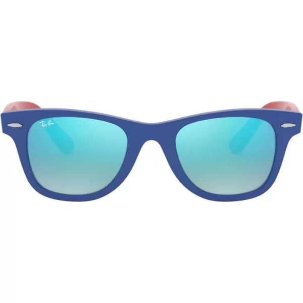 RayBan Junior Kids RJ9066s Wayfarer Square SunglassesBlueBrown Gradient Mirrored Blue