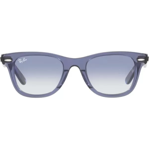 RayBan Junior Kids RJ9066s Wayfarer Square SunglassesTransparent BlueClear Light Blue Gradient