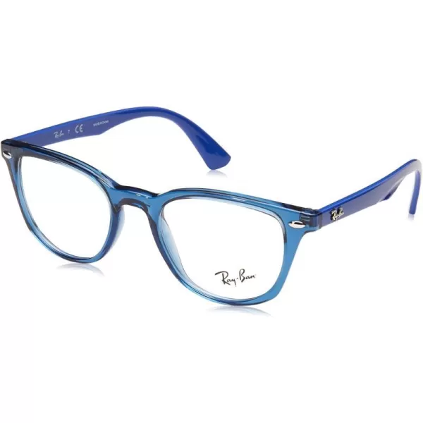 RayBan Junior Kids RY1601 Square Prescription Eyeglass FramesTransparent BlueDemo Lens