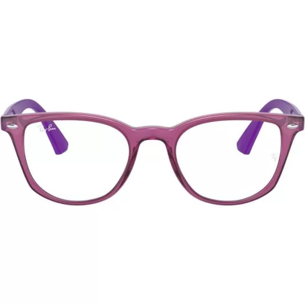 RayBan Junior Kids RY1601 Square Prescription Eyeglass FramesTransparent FuchsiaDemo Lens