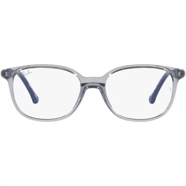 RayBan Junior Kids RY1900 Square Prescription Eyeglass FramesTransparent Grey on BlueDemo Lens