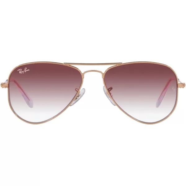 RayBan Junior Kids Rj9506s Metal Aviator SunglassesRose GoldClear Dark Violet Gradient