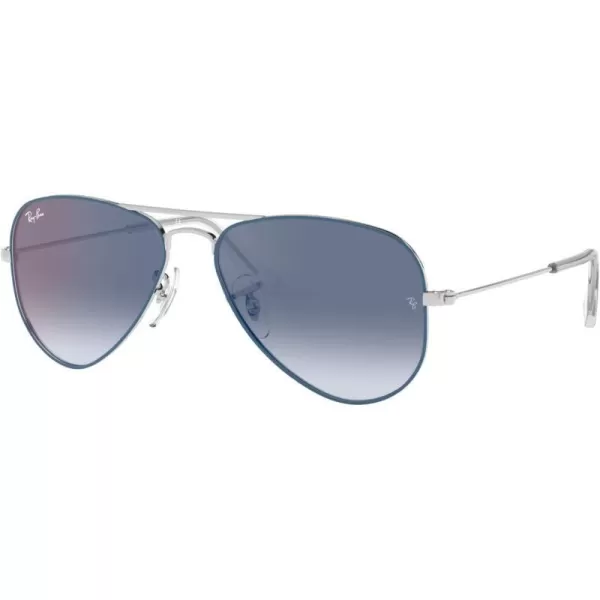 RayBan Junior Rj9506S Metal Aviator Sunglasses Light Blue on SilverClear Gradient Blue Mirrored Red 50 mmRayBan Junior Rj9506S Metal Aviator Sunglasses Light Blue on SilverClear Gradient Blue Mirrored Red 50 mm