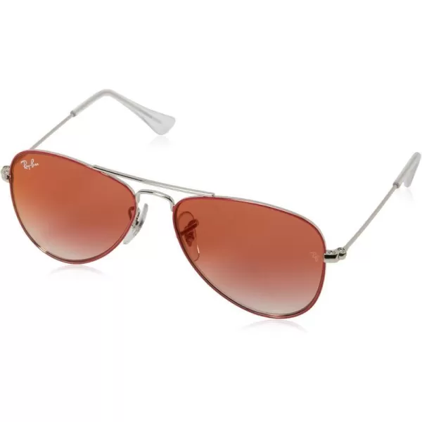 RayBan Junior Rj9506S Metal Aviator Sunglasses Red on SilverClear Gradient Red Mirror 50 mmRayBan Junior Rj9506S Metal Aviator Sunglasses Red on SilverClear Gradient Red Mirror 50 mm