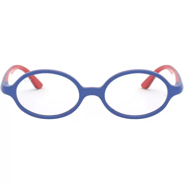 RayBan Junior Ry1545 Oval Prescription Eyeglass Frames Blue on Rubber RedDemo Lens 42 mmRayBan Junior Ry1545 Oval Prescription Eyeglass Frames Blue on Rubber RedDemo Lens 42 mm