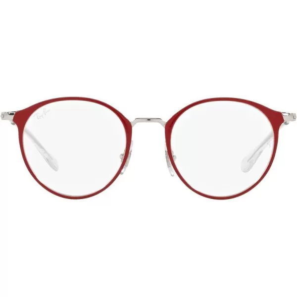 RayBan Kids RY1053 Round Prescription Eyeglass FramesSilver on RedDemo Lens