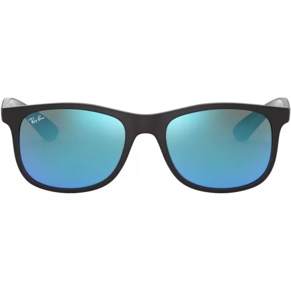 RayBan Kids Rj9062s Rectangular SunglassesMatte Black on BlackBlue Flash