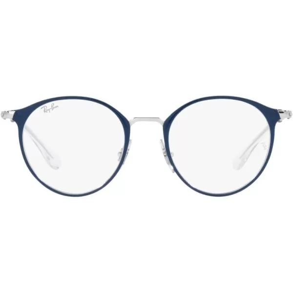 RayBan Kids Ry1053 Round Prescription Eyeglass FramesBlue on SilverDemo Lens