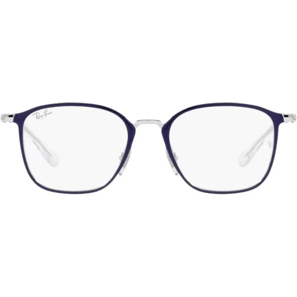 RayBan Kids Ry1056 Square Prescription Eyeglass FramesSilver on BlueDemo Lens