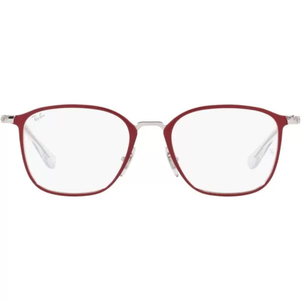 RayBan Kids Ry1056 Square Prescription Eyeglass FramesSilver on RedDemo Lens