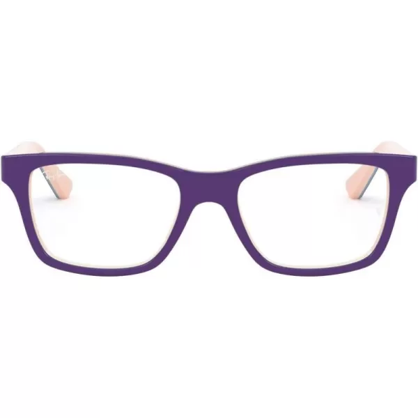 RayBan Kids Ry1536 Square Prescription Eyeglass FramesViolet on PinkBlueDemo Lens