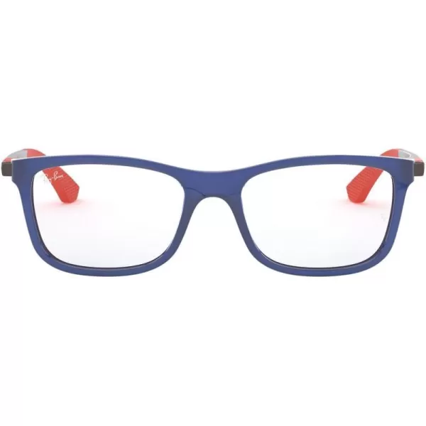 RayBan Kids Ry1549 Square Prescription Eyeglass FramesTransparent Blue Satin GunmetalDemo Lens