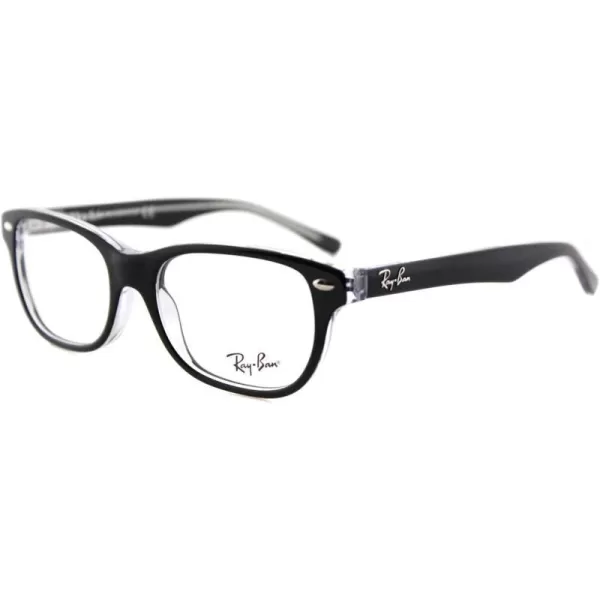 RayBan Kids Ry1555 Square Prescription Eyeglass FramesBlack on TransparentDemo Lens