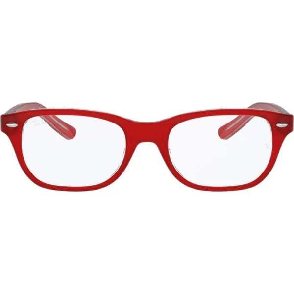 RayBan Kids Ry1555 Square Prescription Eyeglass FramesRed on TransparentDemo Lens