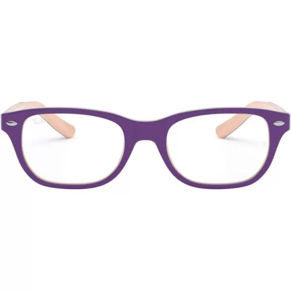 RayBan Kids Ry1555 Square Prescription Eyeglass FramesViolet on PinkBlueDemo Lens