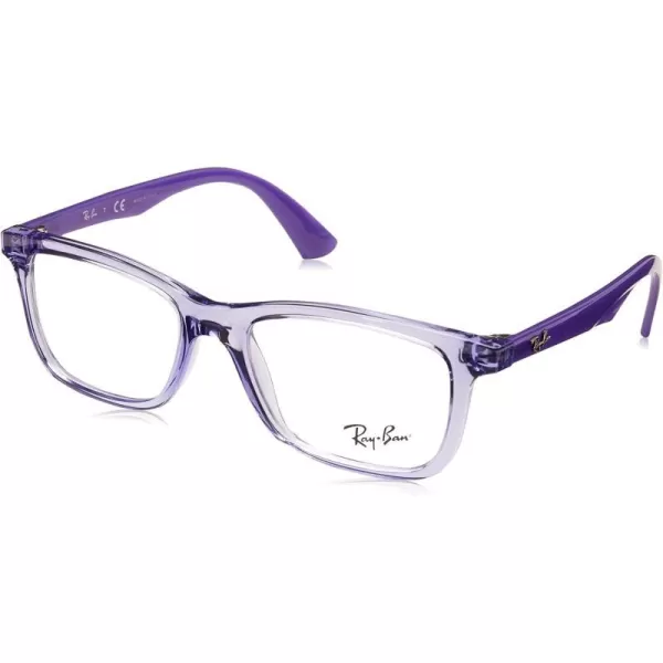 RayBan Kids Ry1562 Square Prescription Eyeglass FramesOpal Matte BlueDemo Lens