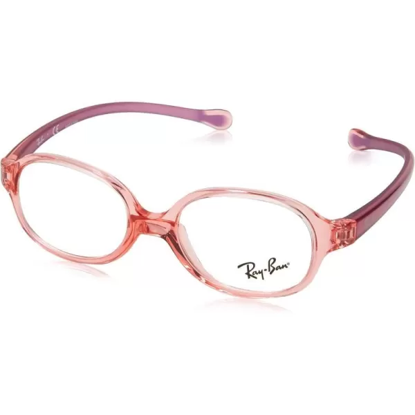 RayBan Kids Ry1587 Oval Prescription Eyeglass FramesTransparent Light RedDemo Lens