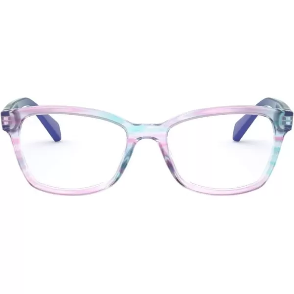 RayBan Kids Ry1591 Square Prescription Eyeglass FramesViolet Striped MulticolorDemo Lens