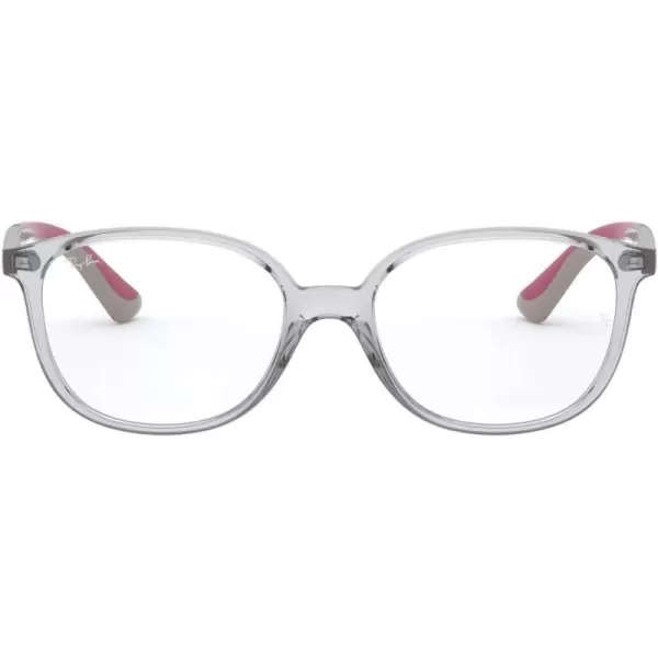 RayBan Kids Ry1598 Square Prescription Eyeglass FramesTransparentGreyRubber FuchsiaDemo Lens