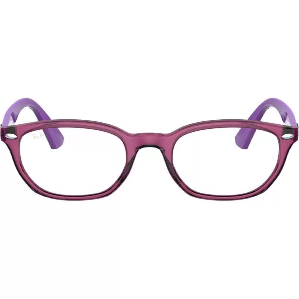 RayBan Kids Ry1599 Rectangular Prescription Eyeglass FramesTransparent FuchsiaDemo Lens