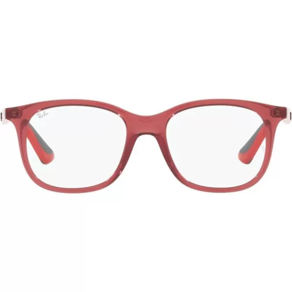 RayBan Kids Ry1604 Square Prescription Eyeglass FramesTransparent RedDemo Lens