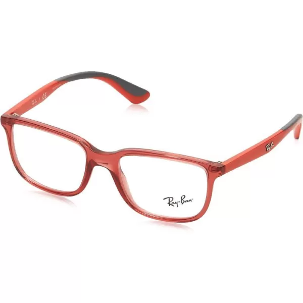 RayBan Kids Ry1605 Rectangular Prescription Eyeglass FramesTransparent RedDemo Lens