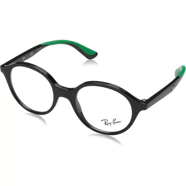 RayBan Kids Ry1606 Round Prescription Eyeglass FramesBlackDemo Lens