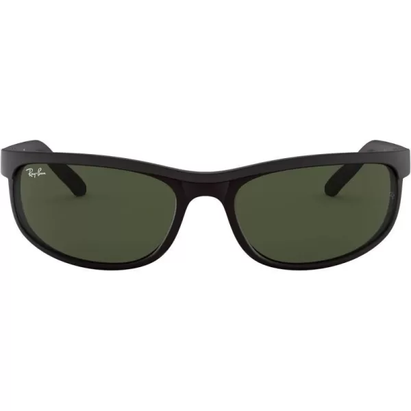 RayBan Mens Rb2027 Predator 2 Rectangular SunglassesBlack Matte BlackG15 Green