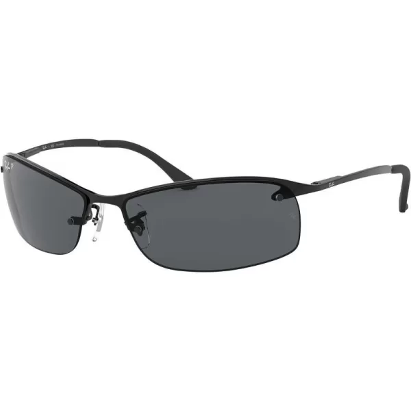 RayBan Mens Rb3183 Rectangular SunglassesBlackPolarized Grey