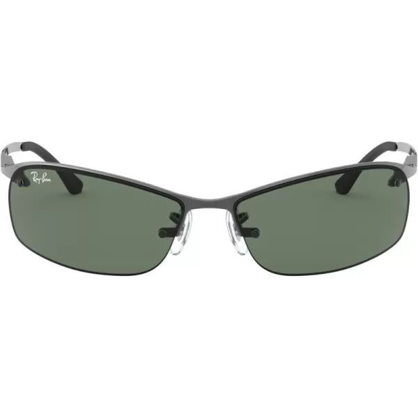 RayBan Mens Rb3183 Rectangular SunglassesGunmetalDark Green