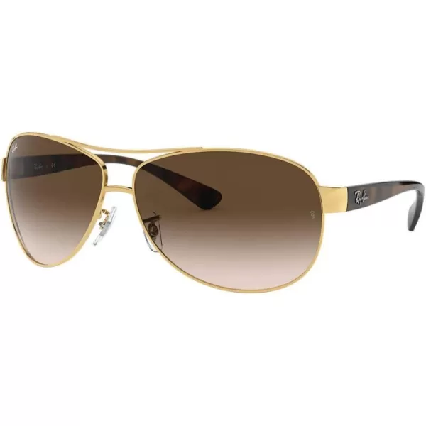 RayBan Mens Rb3386 Aviator SunglassesGoldBrown Gradient Dark Brown