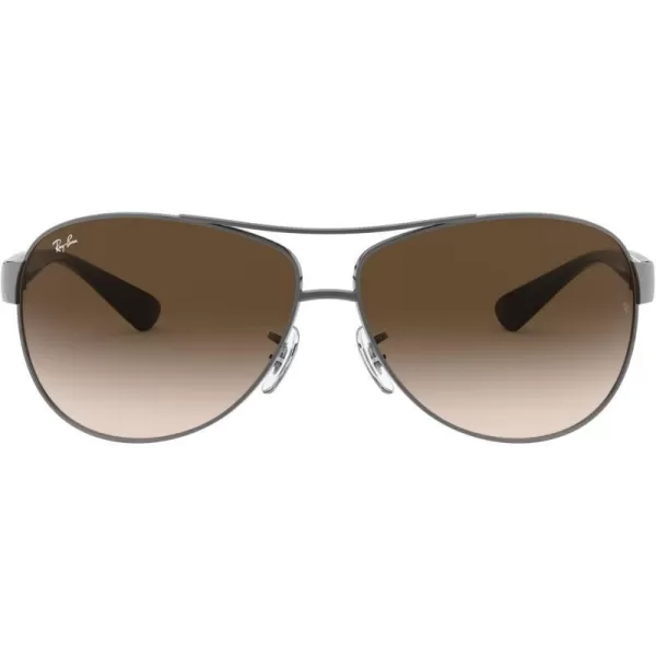 RayBan Mens Rb3386 Aviator SunglassesGunmetalBrown Gradient Dark Brown