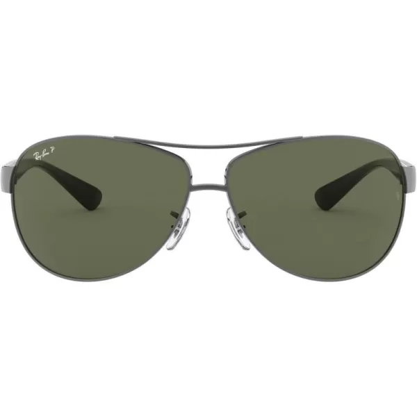 RayBan Mens Rb3386 Aviator SunglassesGunmetalPolarized Green