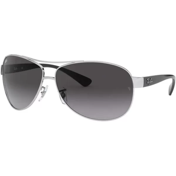 RayBan Mens Rb3386 Aviator SunglassesSilverLight Grey Gradient Dark Grey