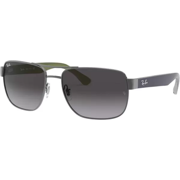 RayBan Mens Rb3530 Square SunglassesGunmetalLight Grey Gradient Dark Grey